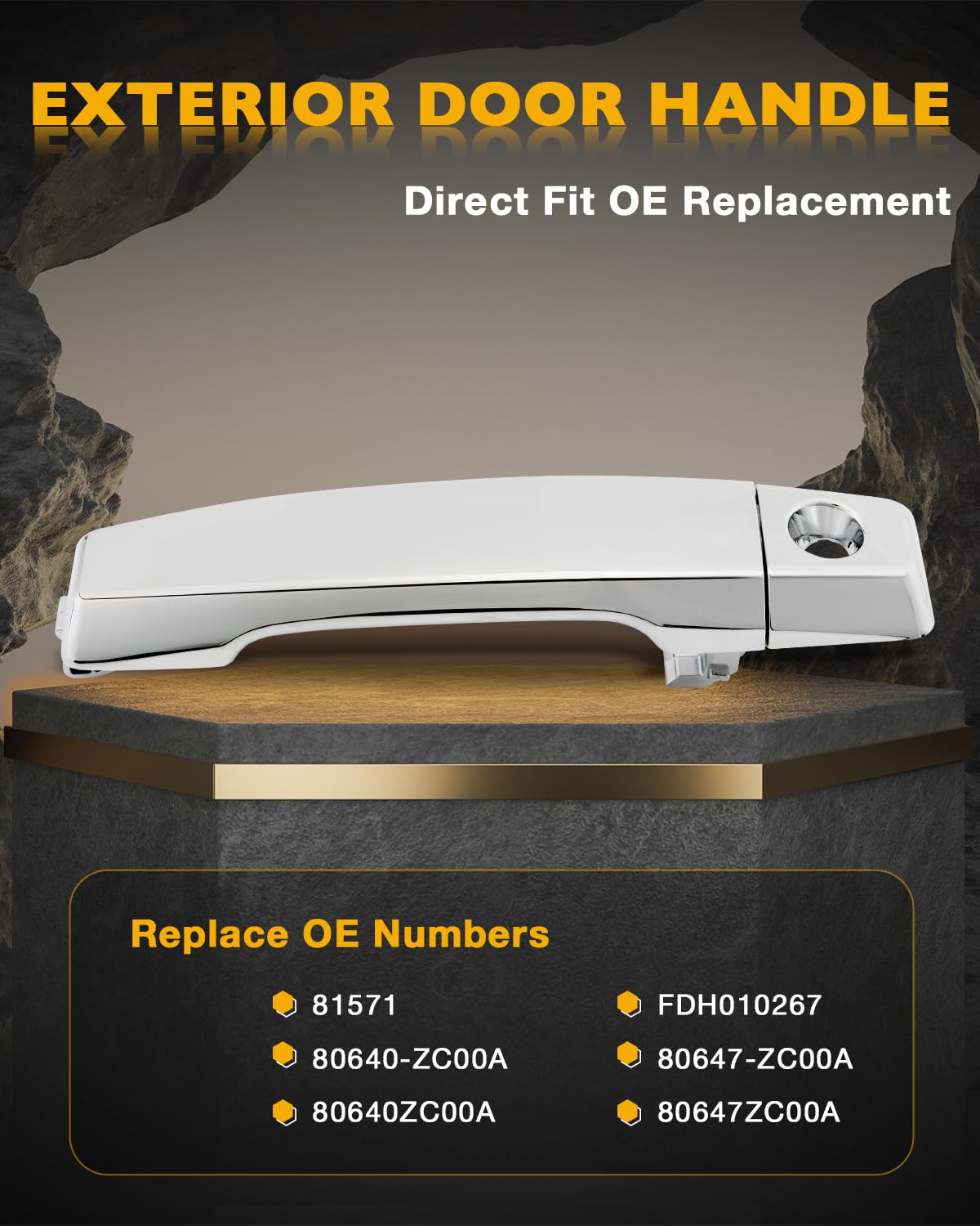 Driver Door Handle, Compatible with 2004-2015 Nissan Titan, Armada